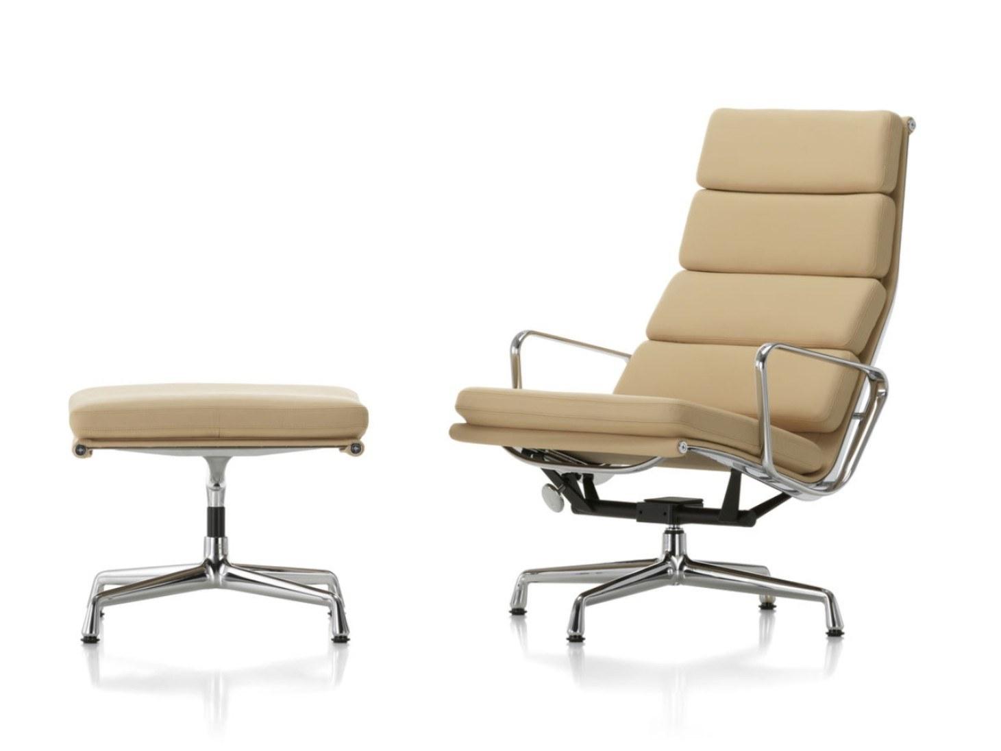 Swivel recliner high-back leather chair | Soft Pad Ea 222 by Vitra