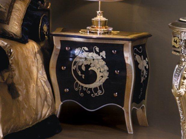 Rounded wooden bedside table with drawers | 3150 by Ezio Bellotti