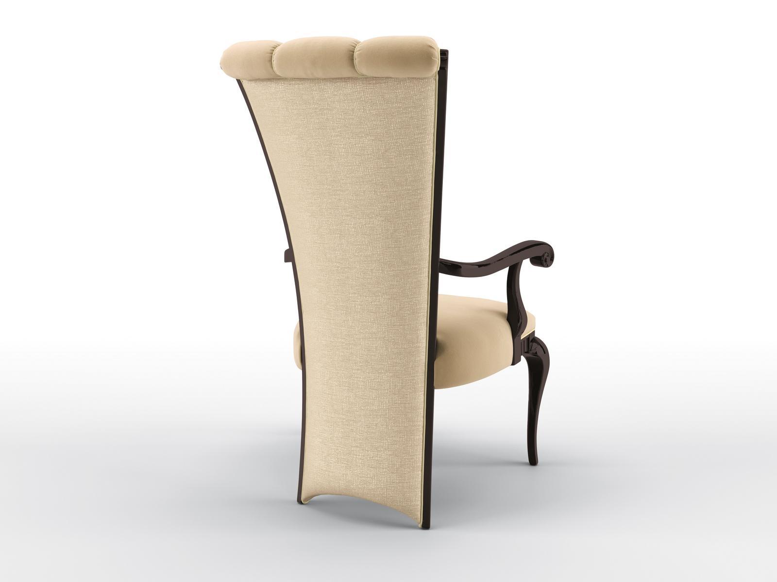 Upholstered velvet chair with armrests | Greta by Bruno Zampa