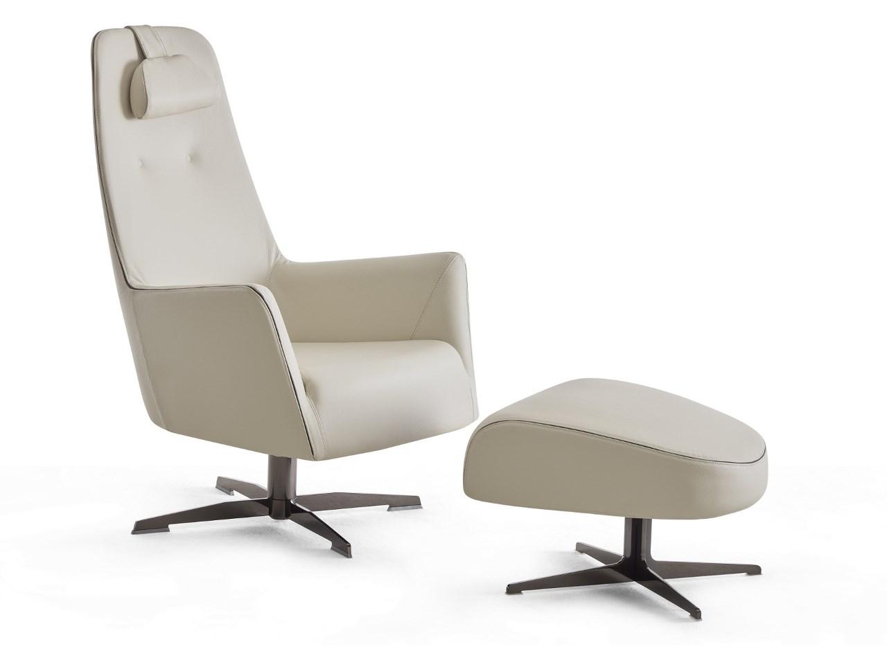 Swivel armchair with 4-spoke base with armrests | Valentina by Dema