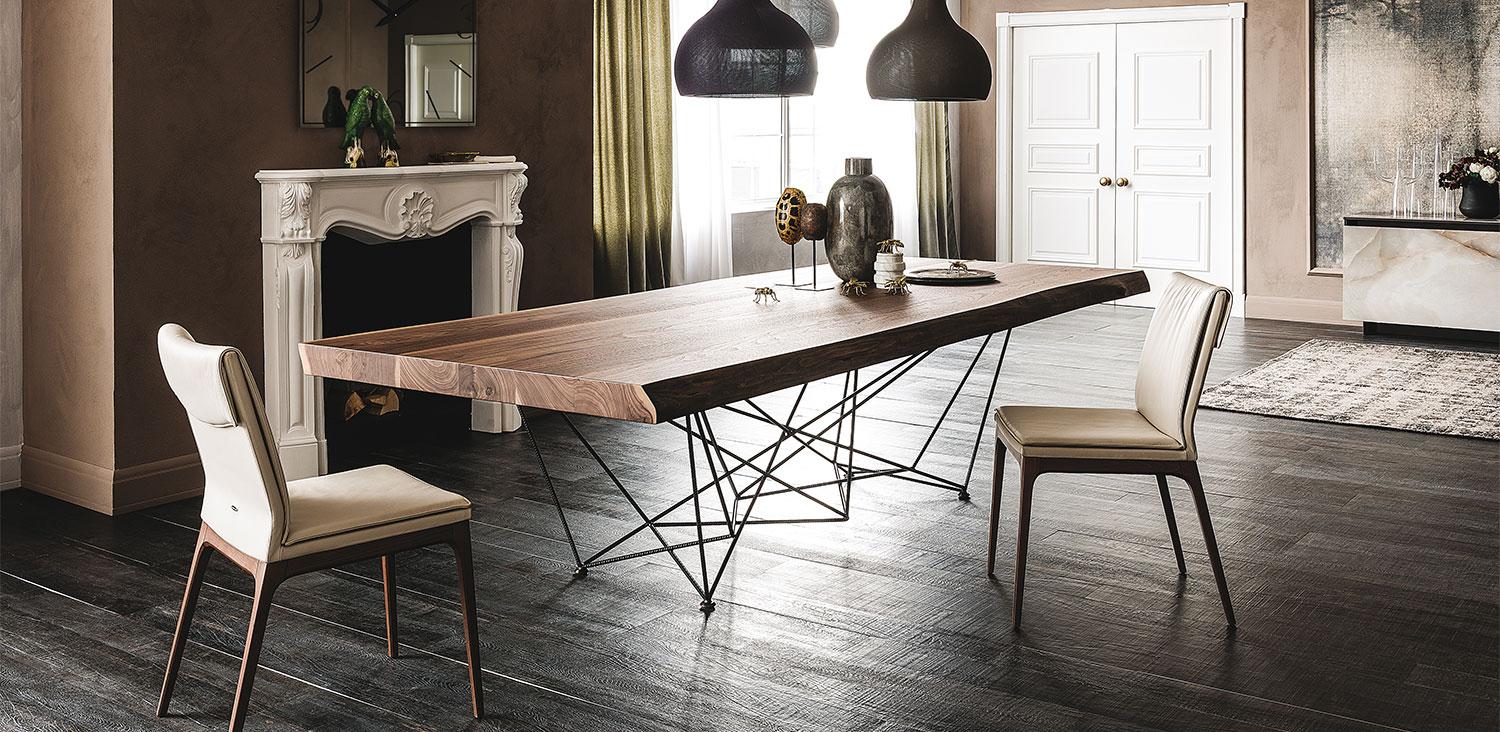 Rectangular metal table | Gordon Deep Wood by Cattelan Italia