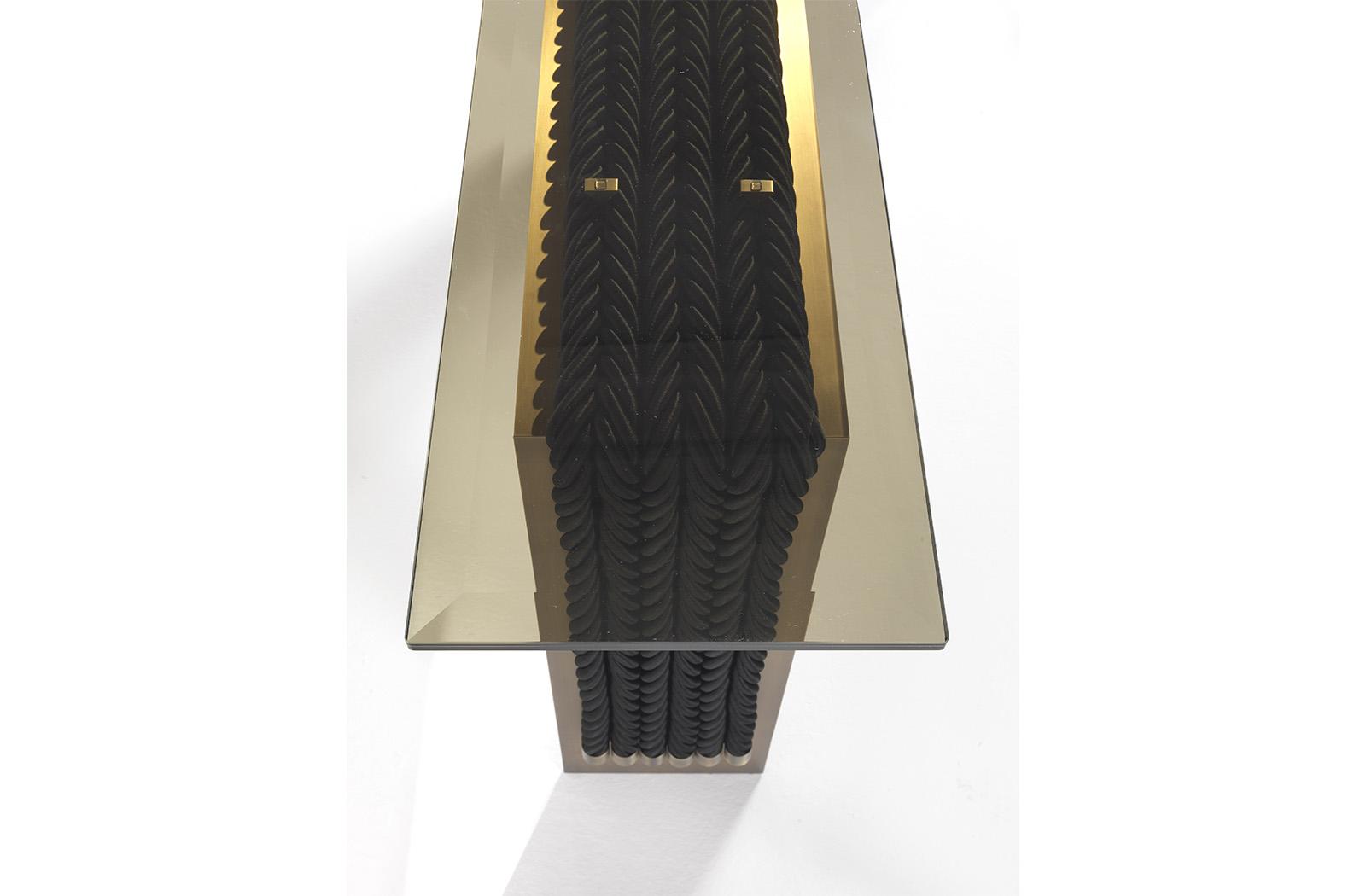 Rectangular metal and glass console table | Glasgow by Gianfranco Ferre Home