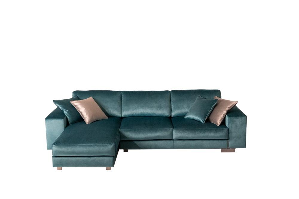 Sectional velvet sofa with chaise longue | You Glam by Mantellassi 1926