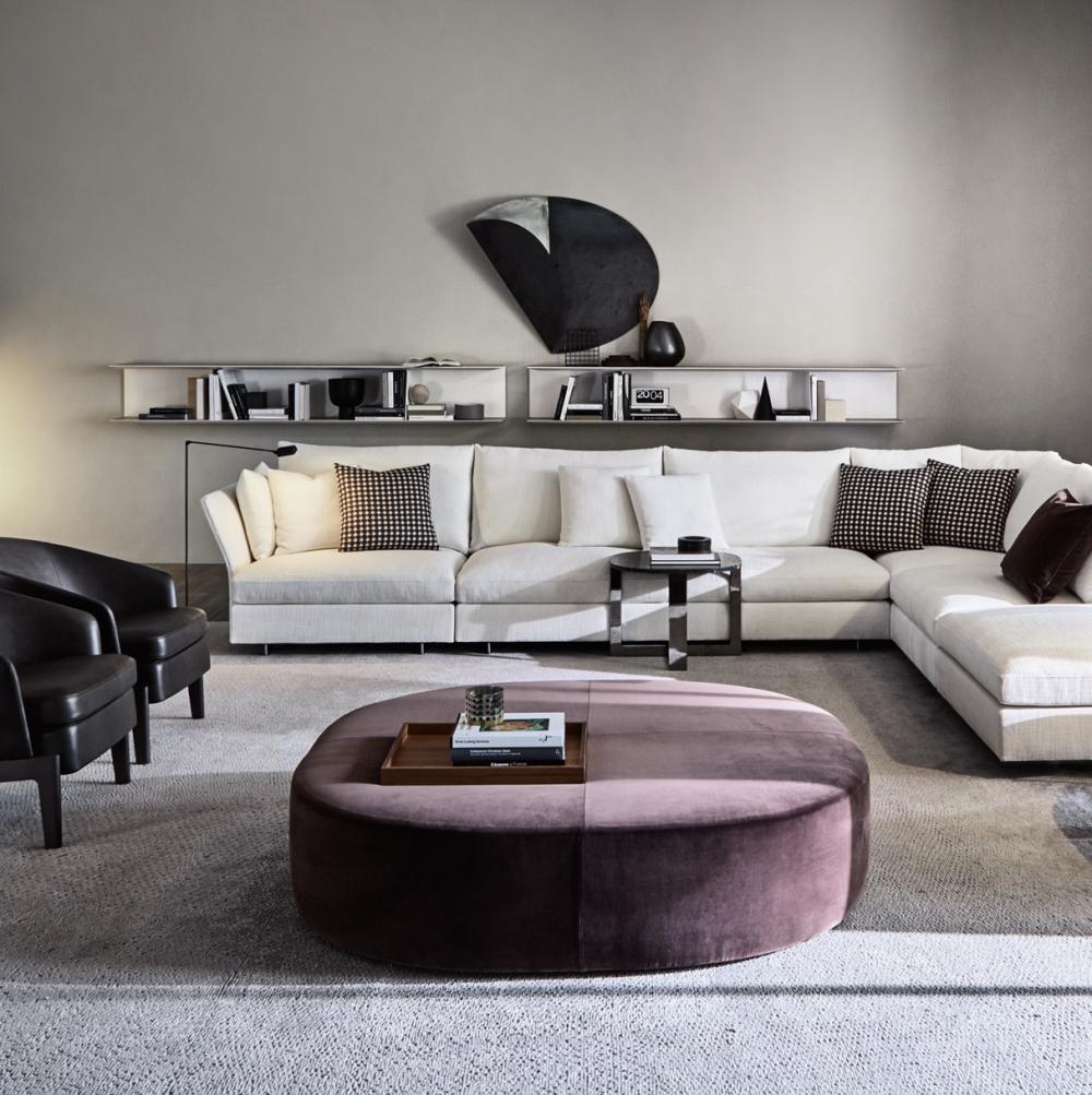 Wall-mounted floating bookcase | D.355.1 by Molteni