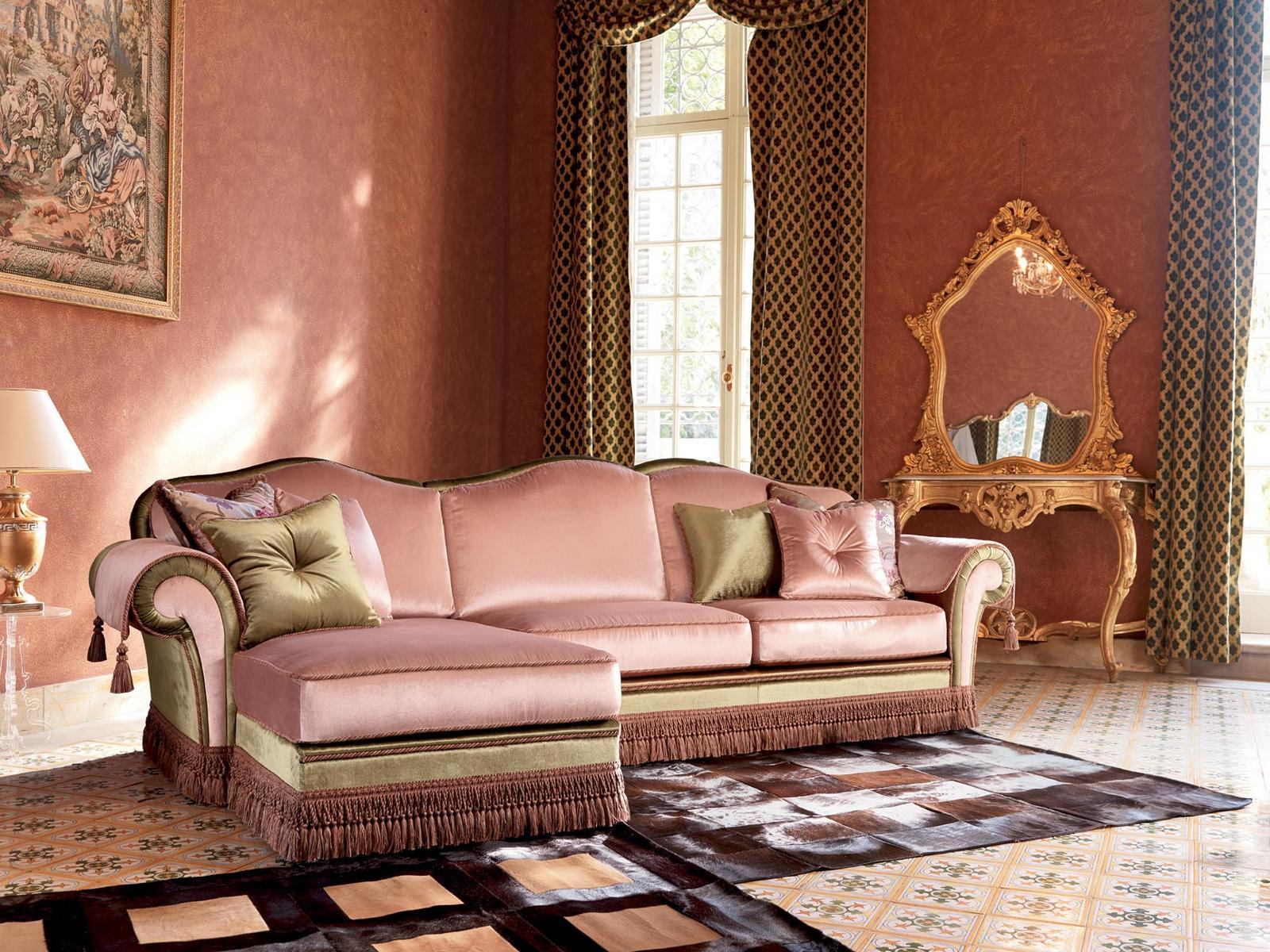 Fabric sofa with chaise longue | Arthur by Domingo salotti