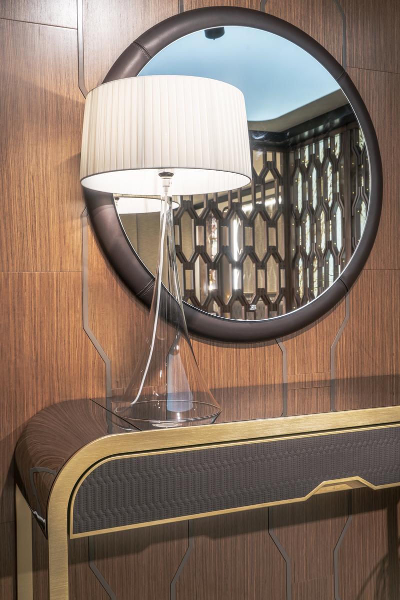 Plywood console and metal base | Lucinda by Bruno Zampa