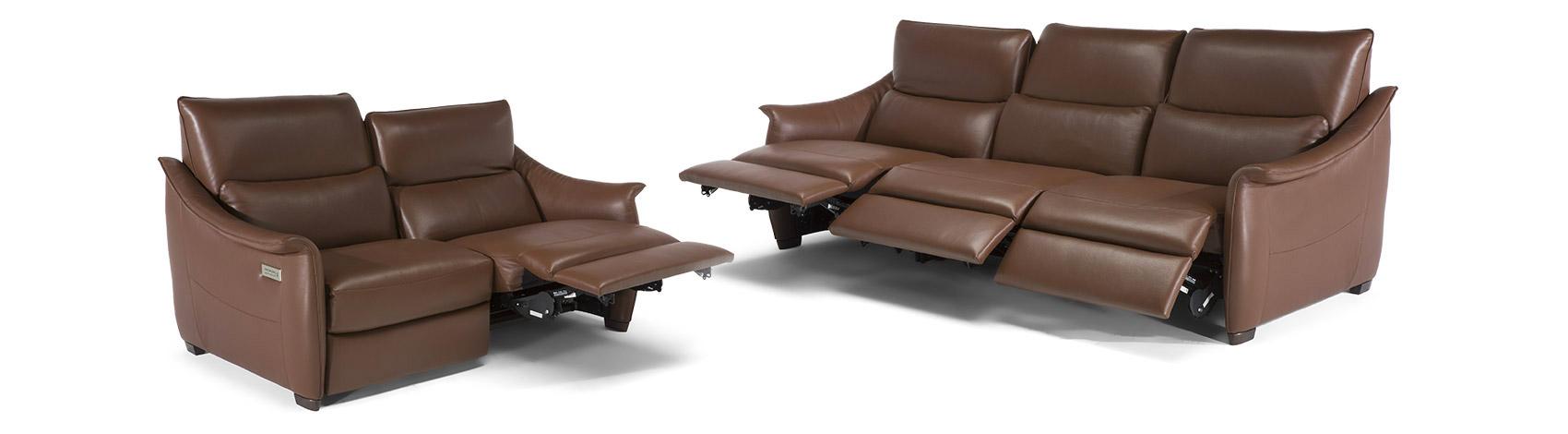 Recliner 2 seater leather sofa | Pliè by Natuzzi Italia