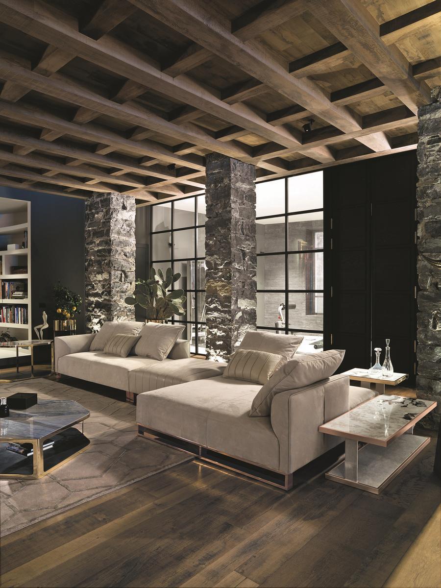 Square metal coffee table | Layer by Longhi