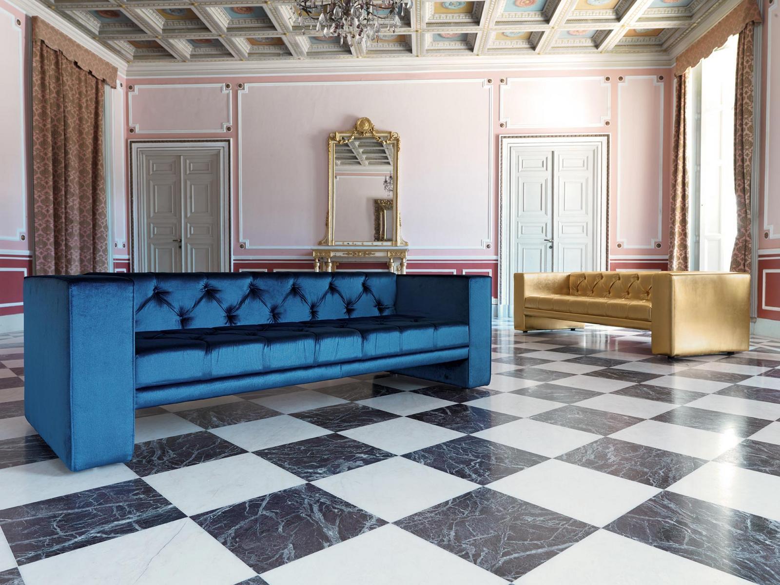 Tufted 4 seater fabric sofa | Tubby by Domingo salotti