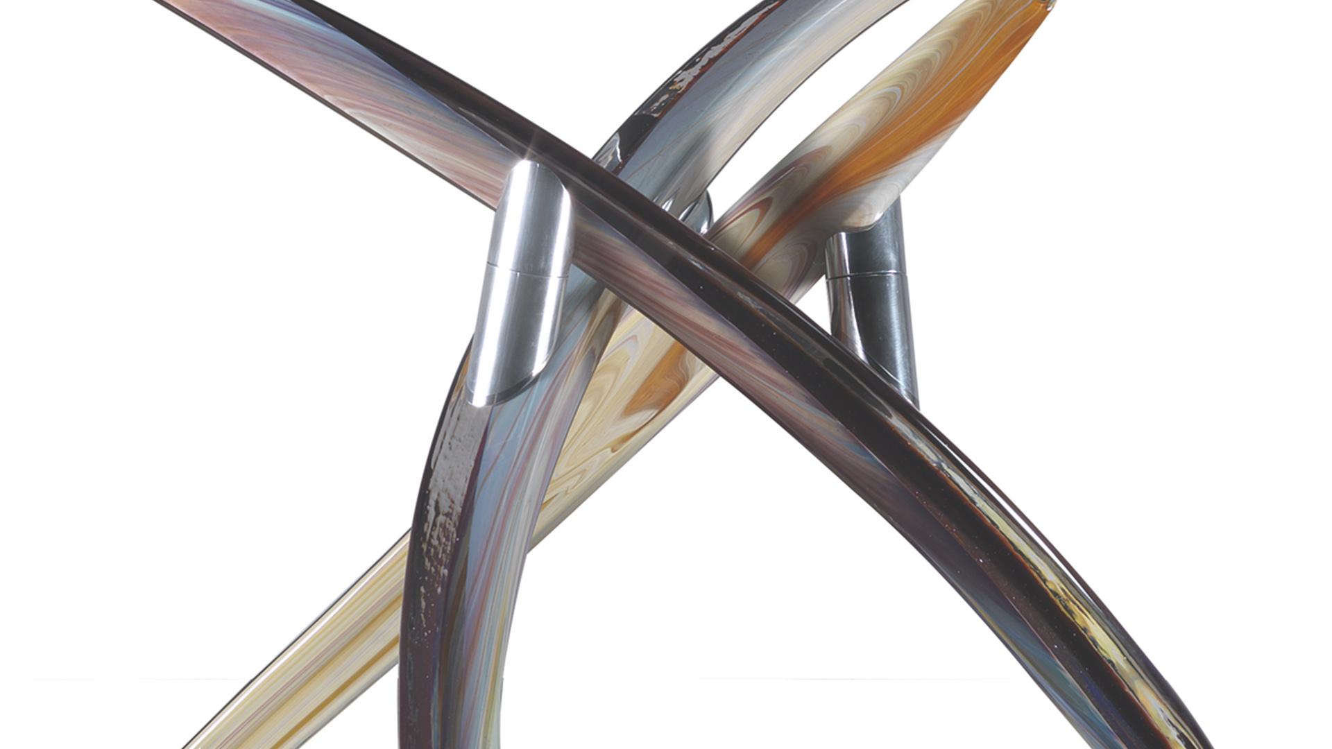 Demilune glass console table | Fili D'erba by Reflex