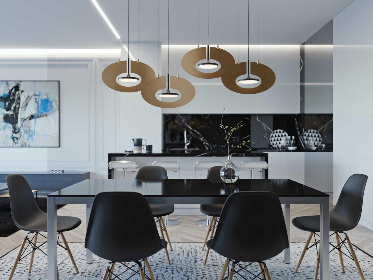 LED direct light Anodized aluminium pendant lamp | Eye In The Sky H4 Mini by Ilfari