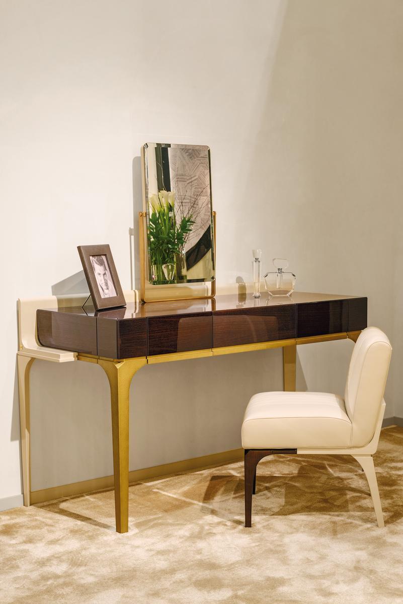 Walnut dressing table and metal legs | Mademoiselle by Bruno Zampa