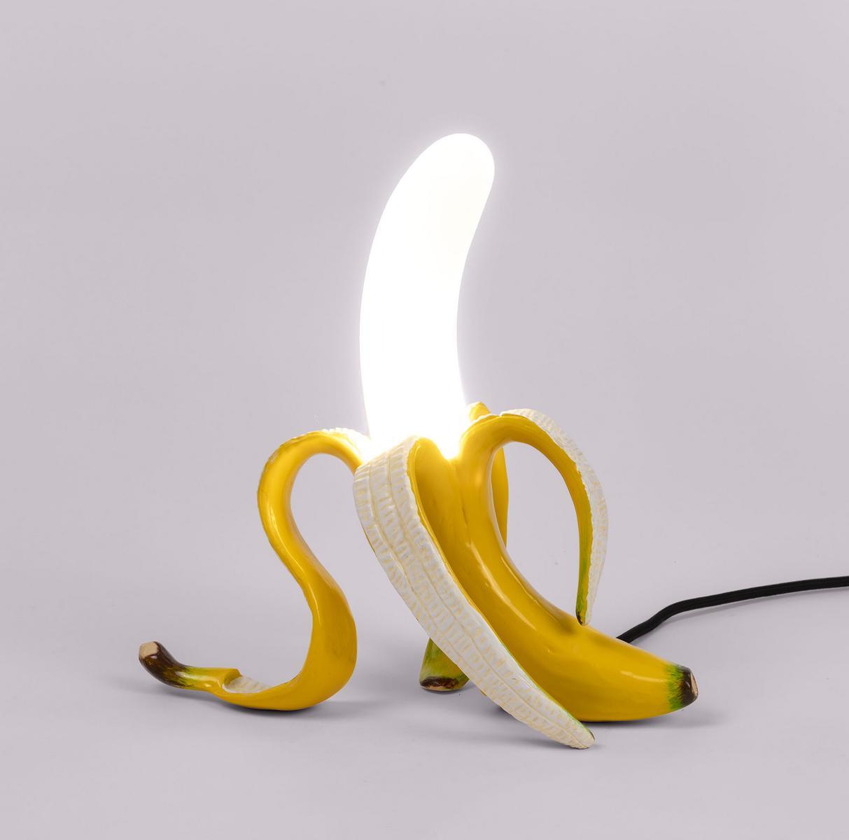LED resin and glass table lamp | Banana Lamp Yellow Louie by Seletti