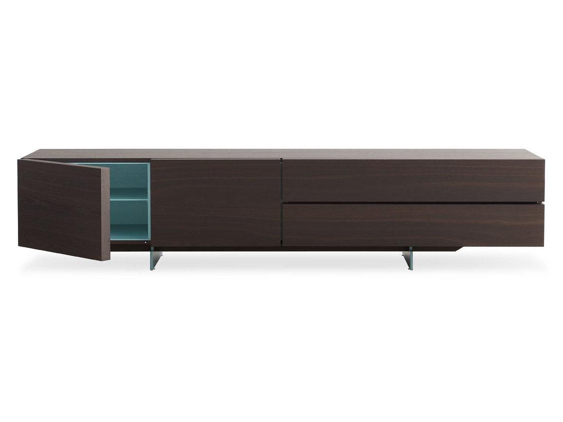 Wood veneer sideboard with doors | Pandora by Poliform