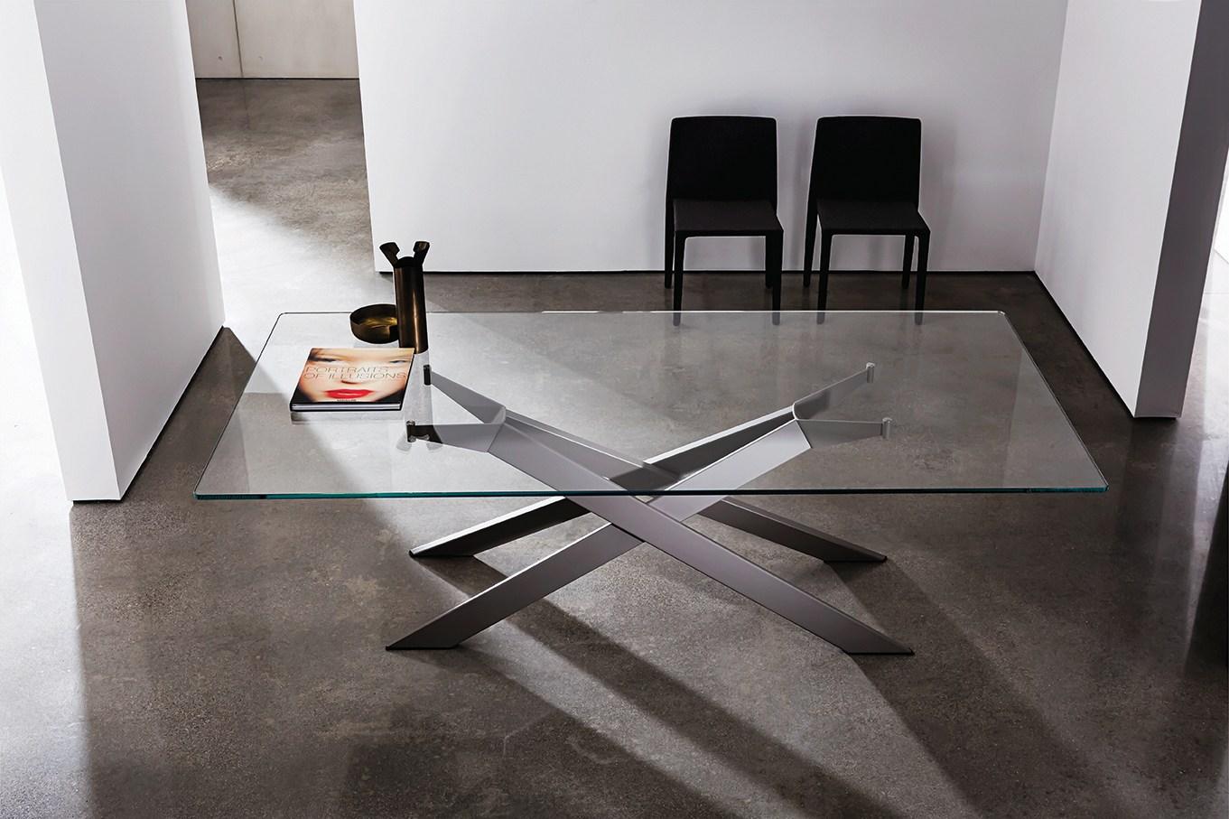 Rectangular glass table | Cross by Sovet