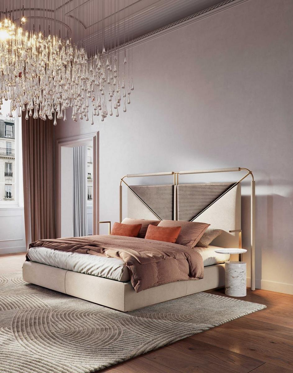 Fabric bed with high headboard | Morfeo by Capital Collection