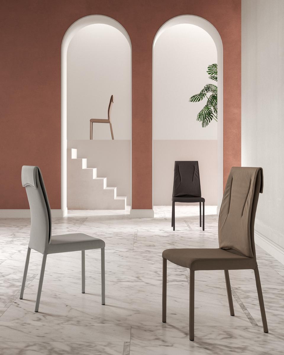 Upholstered leather chair | Luxy by Ozzio Italia