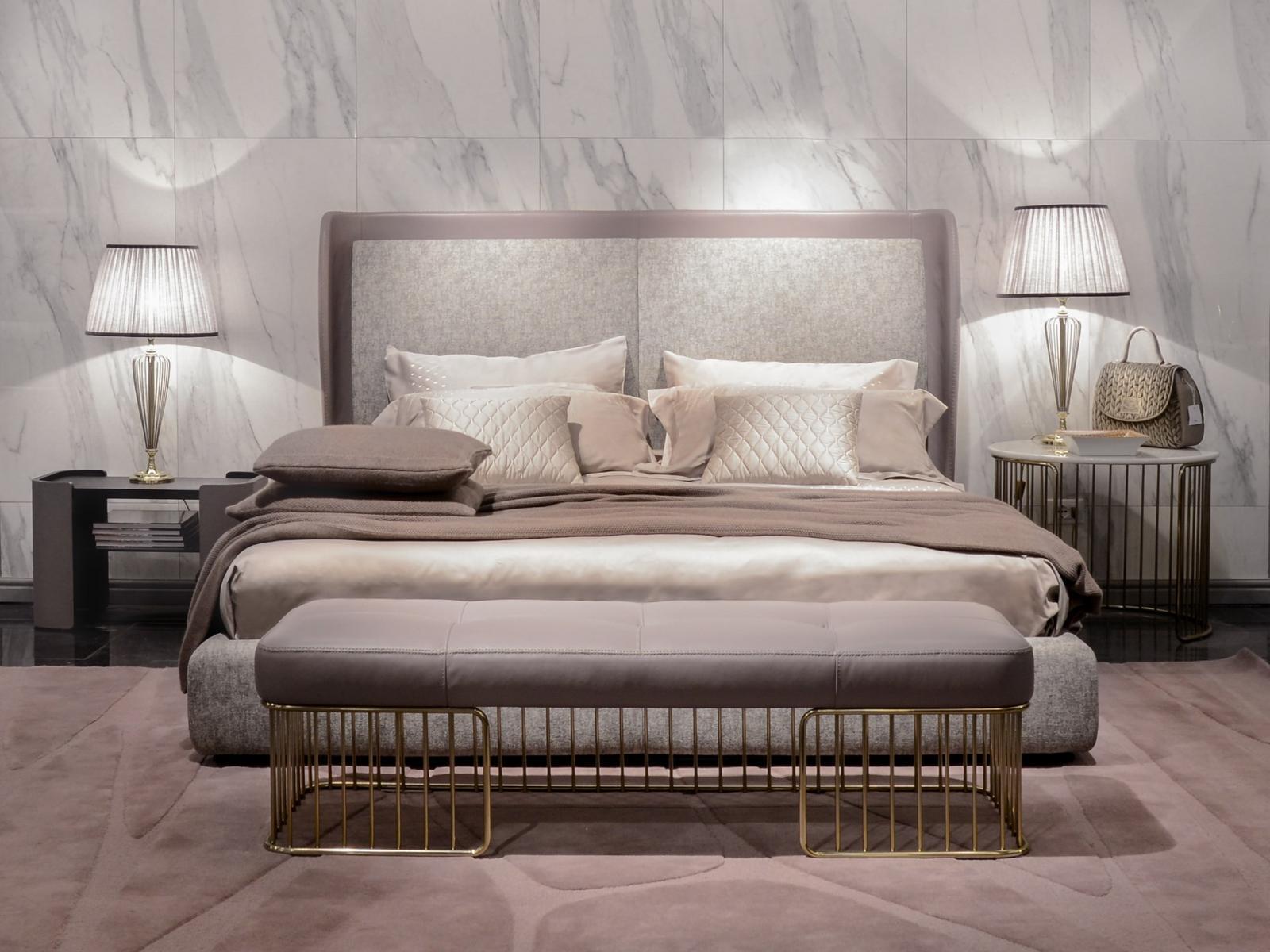 Upholstered fabric double bed | Louisiana by Formitalia