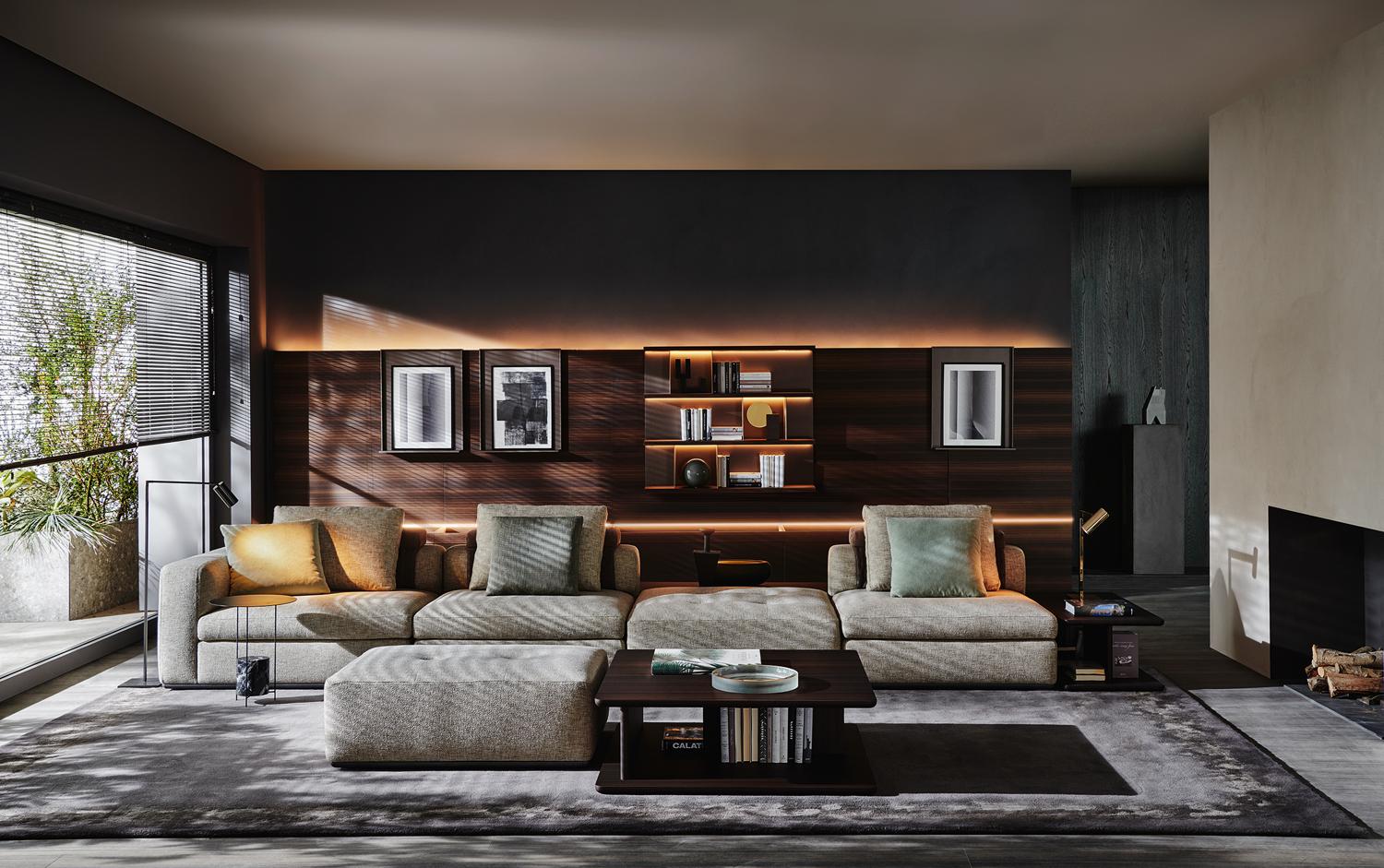 Sectional fabric sofa | Albert by Molteni