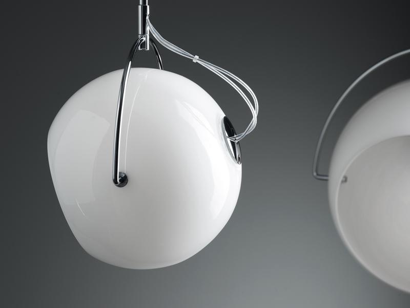 Chrome plated pendant lamp | Beluga White by Fabbian