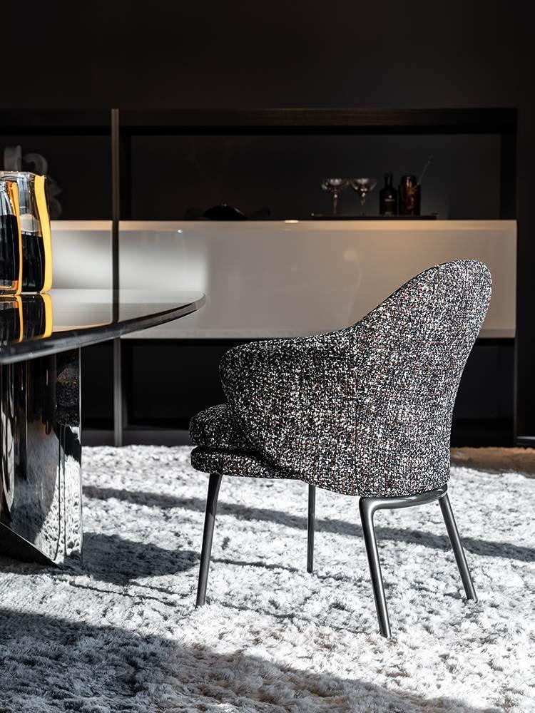 Fabric easy chair with armrests | Angie by Minotti