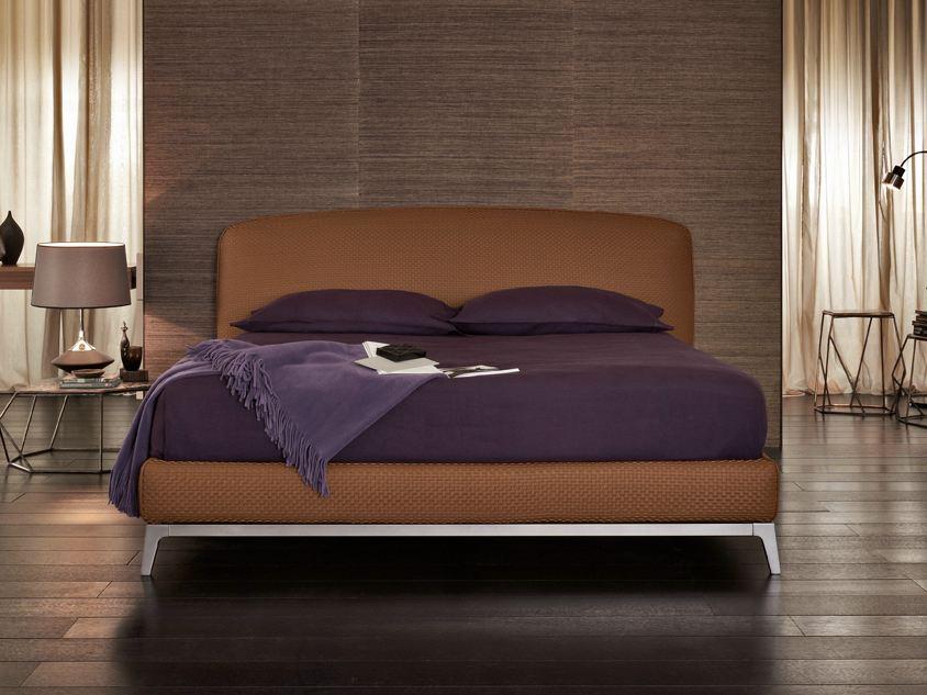 Leather double bed | Olivier by Flou