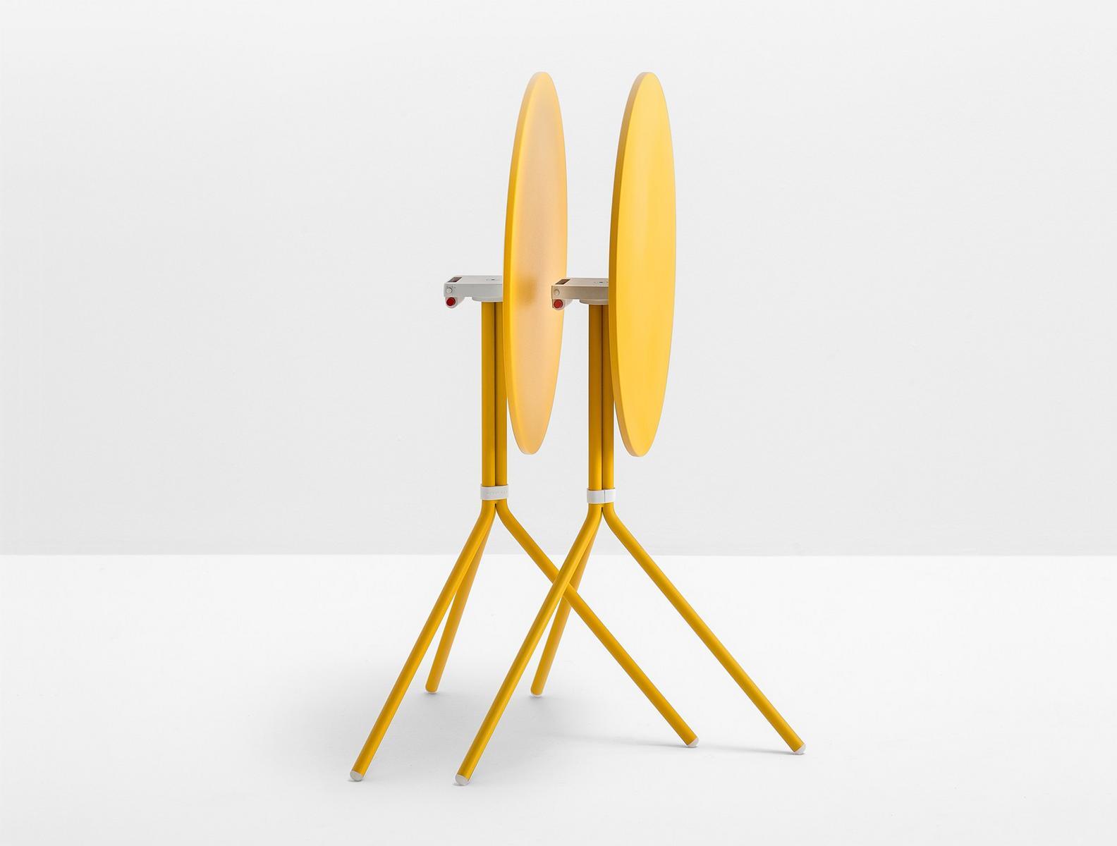 Folding round steel garden table | Nolita 5453t by Pedrali