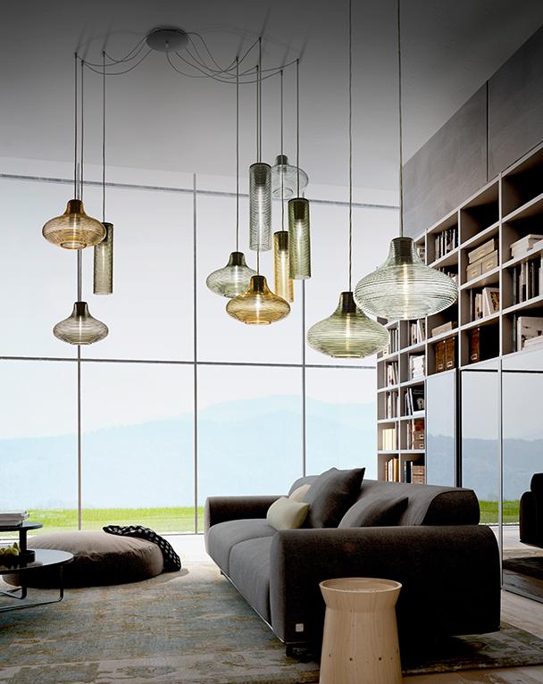 LED blown glass pendant lamp | Emma by Panzeri