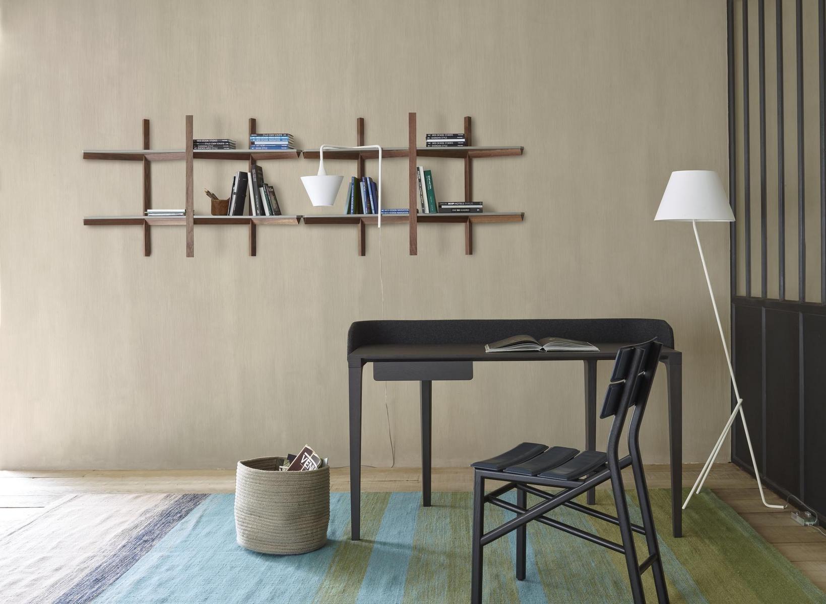 Rectangular wooden writing desk with drawers | Inside World by Ligne Roset