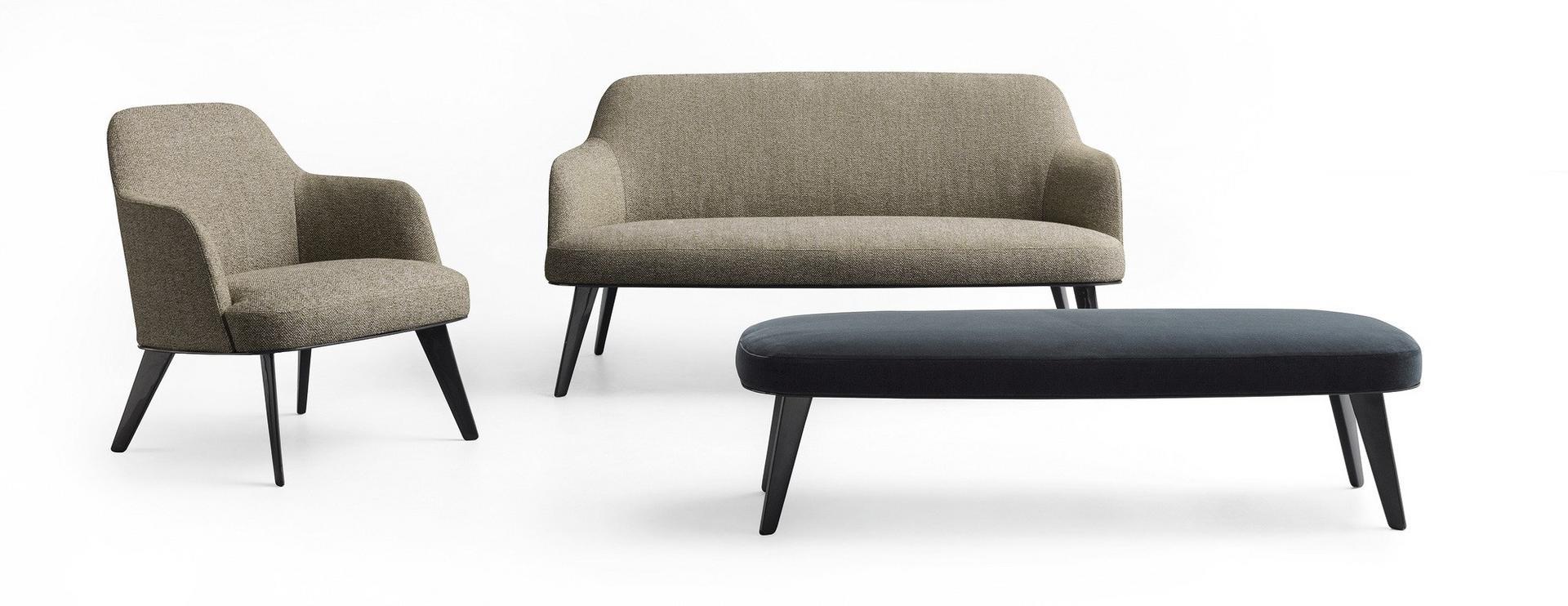 Upholstered fabric bench | Jane by Poliform