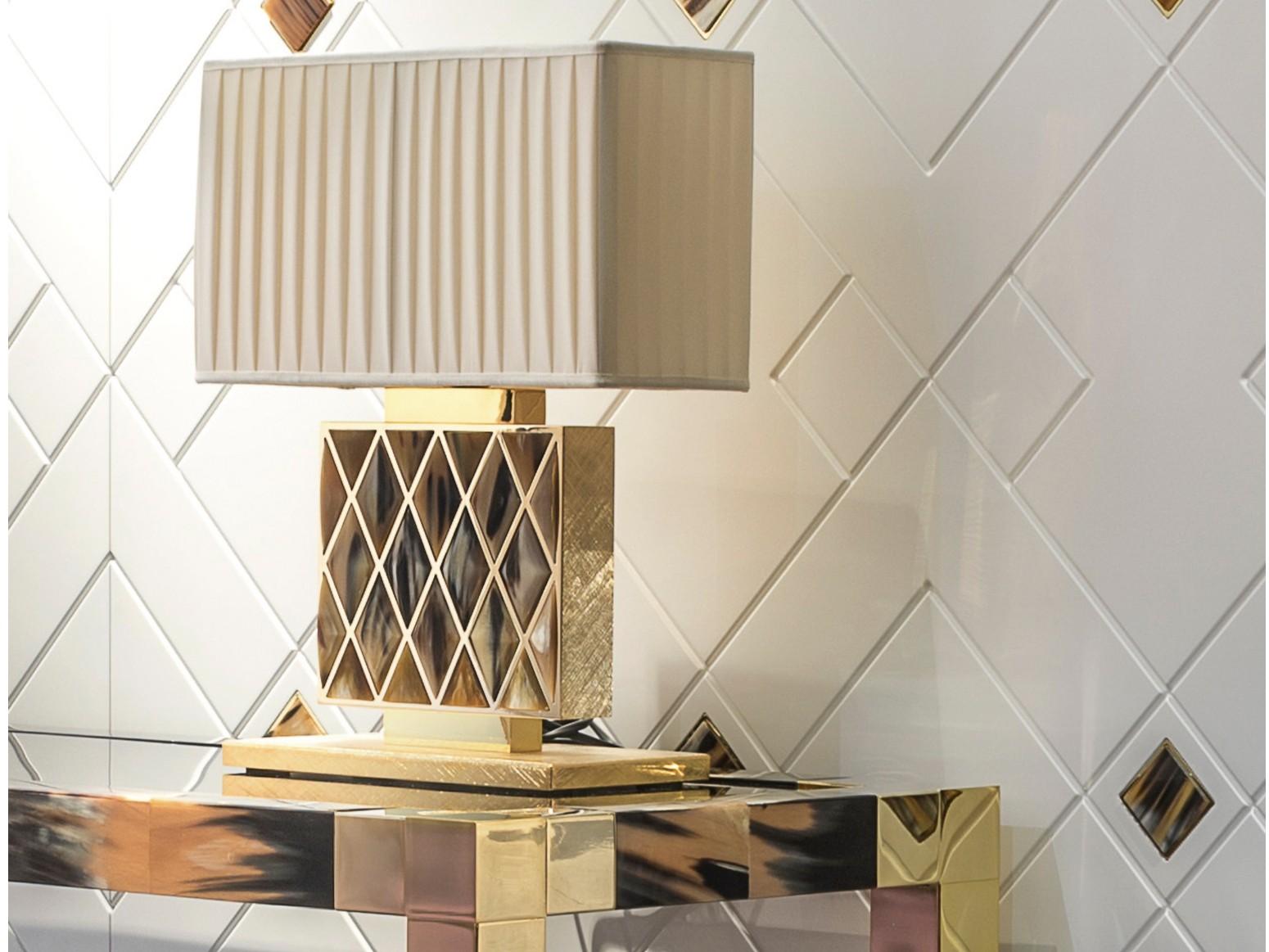 24k gold-plated brass table lamp | Saba 1723 by Arcahorn