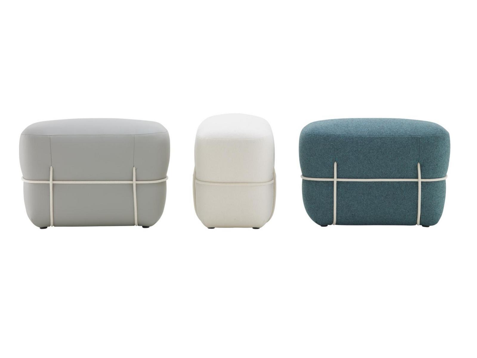 Upholstered rectangular fabric pouf | Lace by Ligne Roset