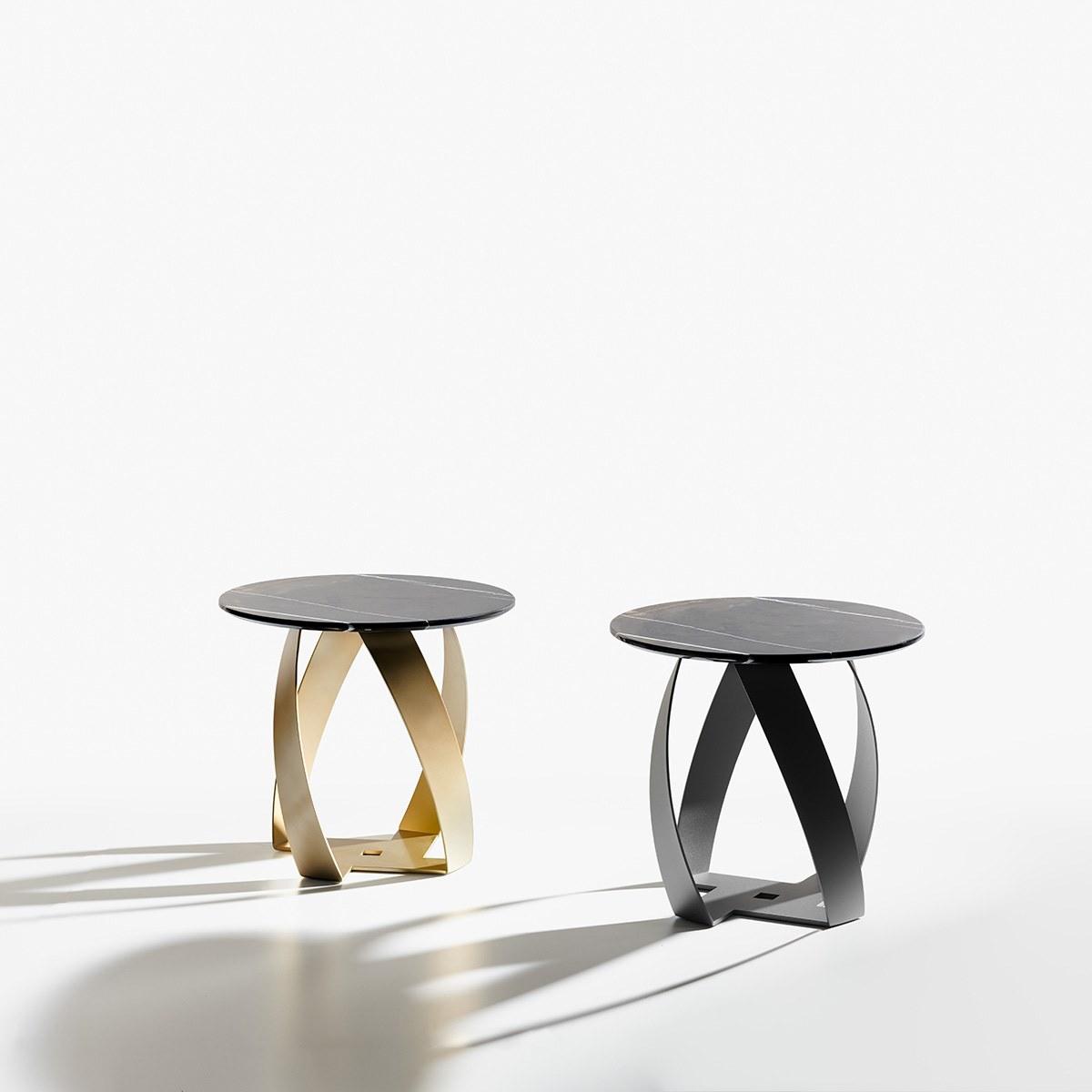 Round marble side table | Bon Bon by Potocco