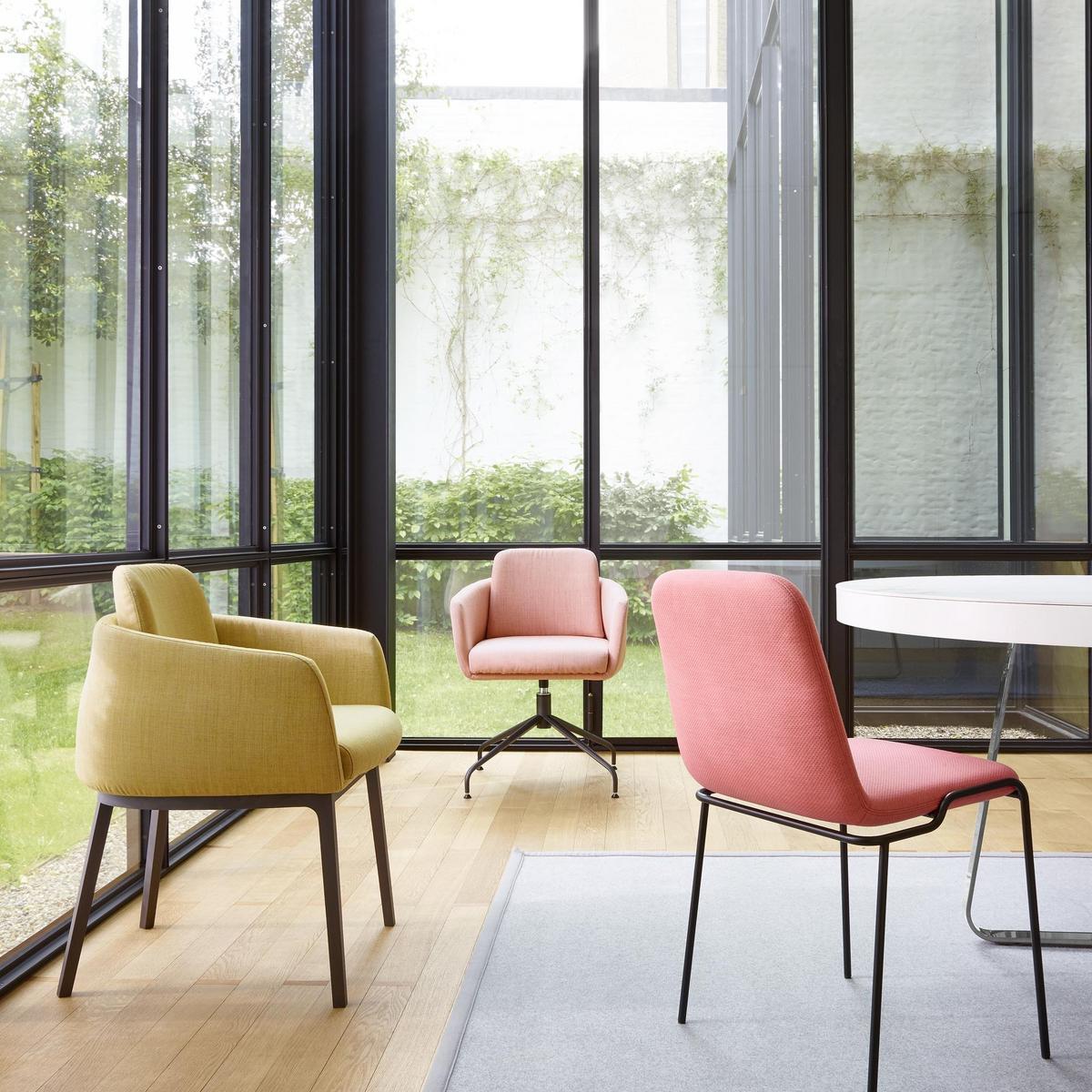 Upholstered fabric chair with armrests | Tadao by Ligne Roset