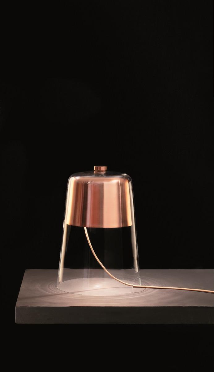 Blown glass table lamp with dimmer | Semplice - 226 by Oluce
