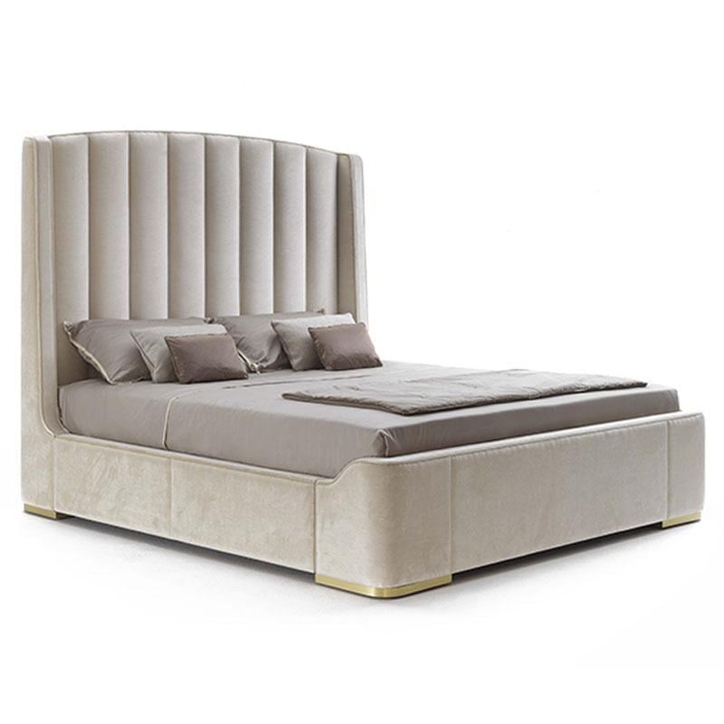 Leather bed with upholstered headboard | Zaffiro by Galimberti Nino