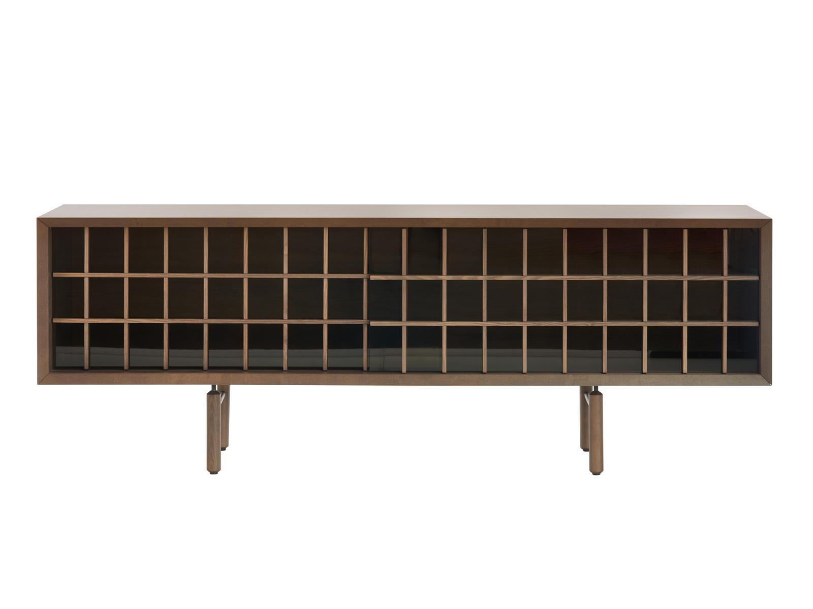 Wood and glass sideboard with sliding doors | Sen by Potocco