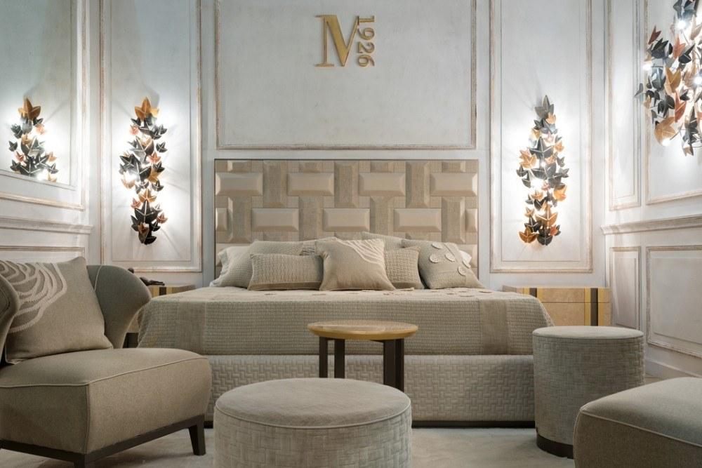 Leather bed with high headboard | Romeo by Mantellassi 1926