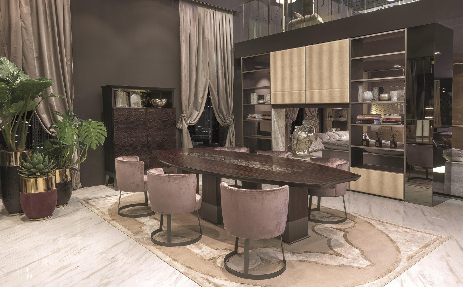 Modular leather storage wall | Ianus Middle by Longhi