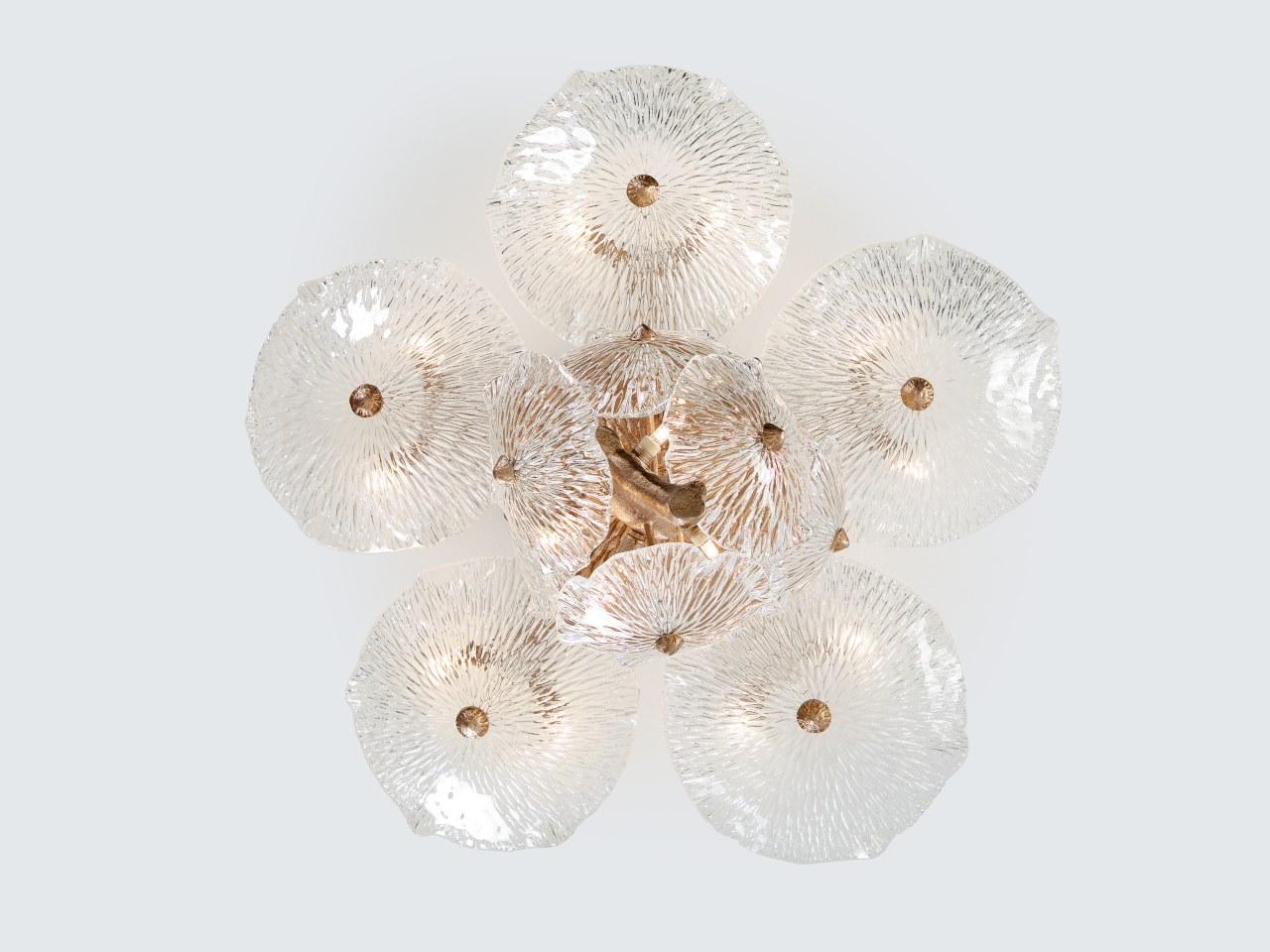 Handmade bronze ceiling lamp | Nenufar Ct3235/6 by Serip
