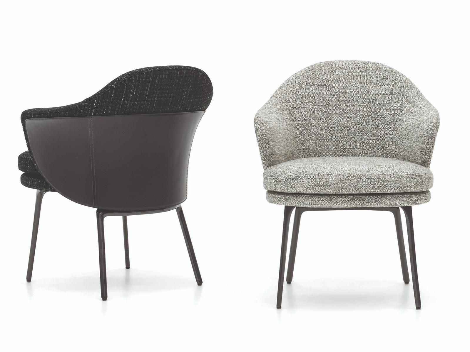 Fabric easy chair with armrests | Angie by Minotti