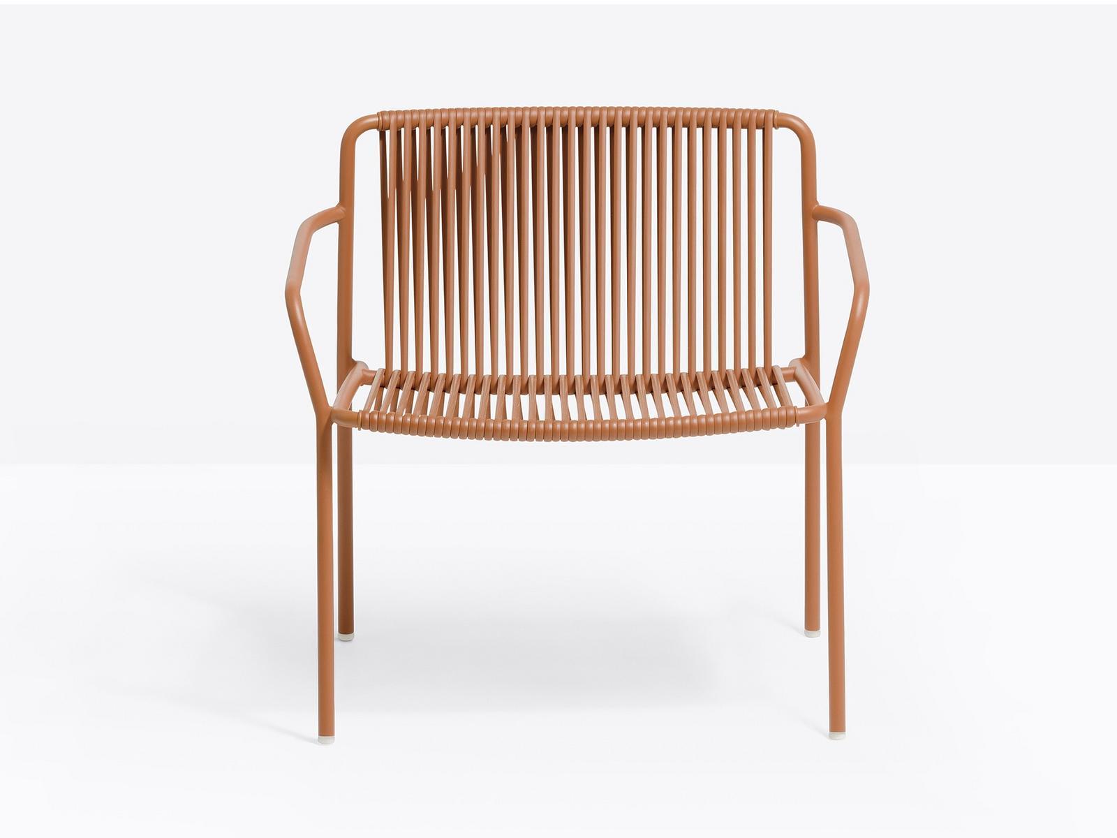 Steel and PVC easy chair with armrests | Tribeca 3669 by Pedrali