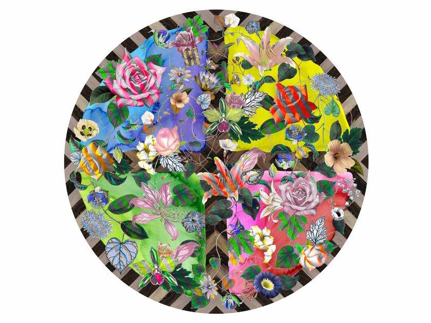 Round fabric rug with floral pattern | Malmaison Berlingot by Moooi