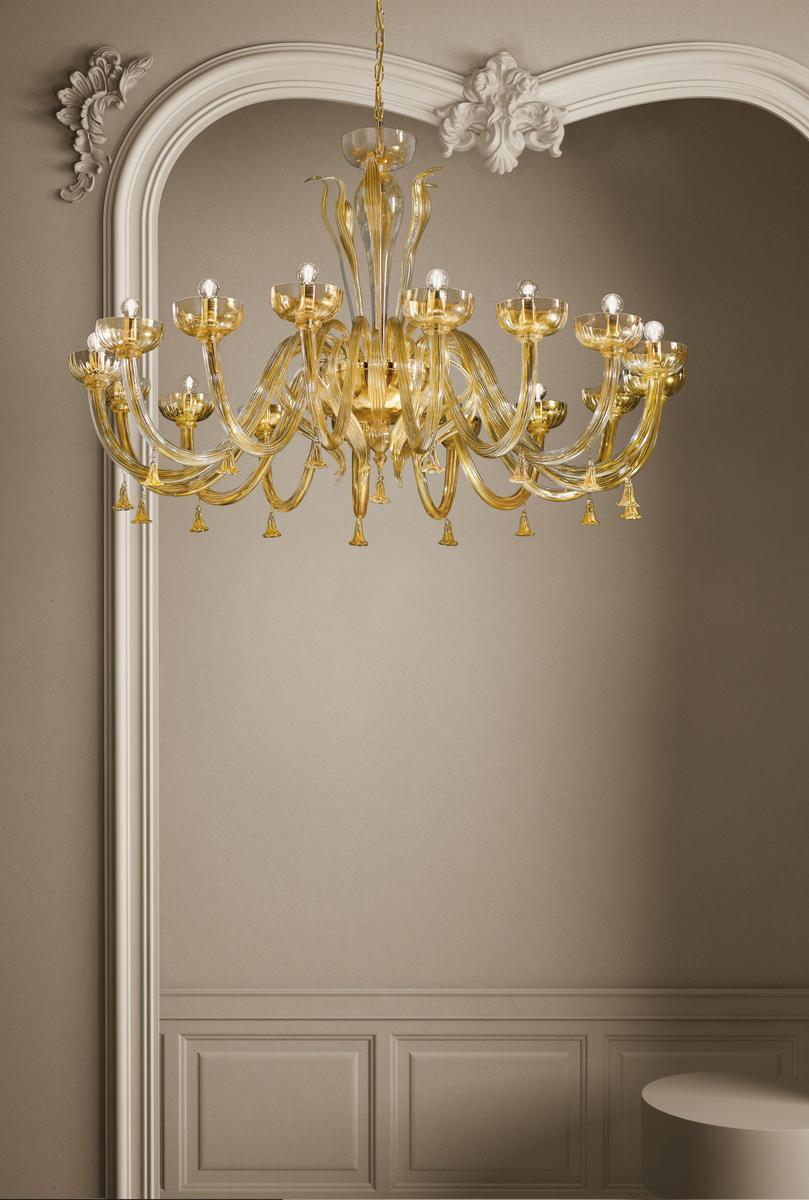Glass chandelier | Foscari by Sylcom