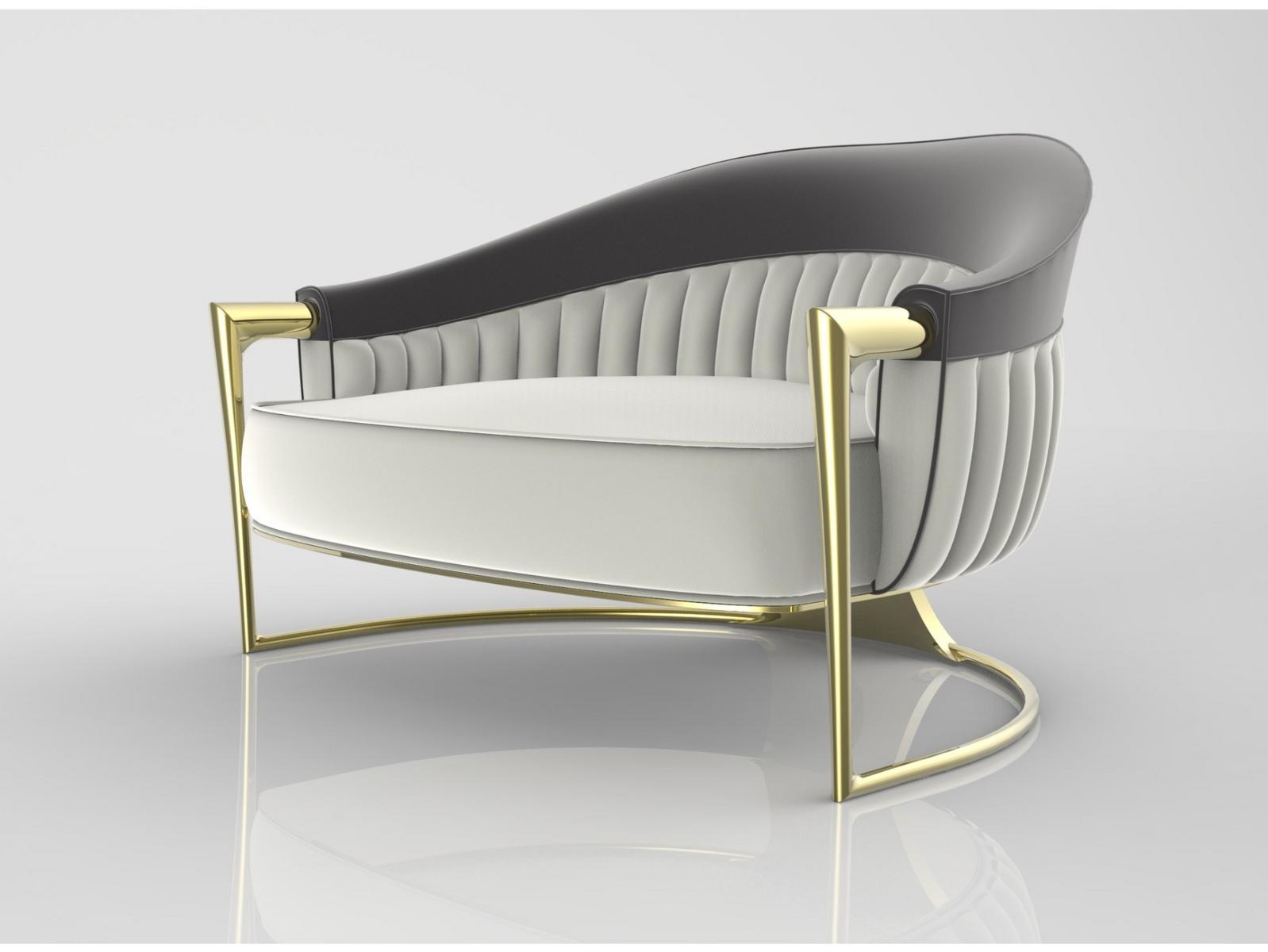 Upholstered fabric armchair with armrests | Grace by Visionnair