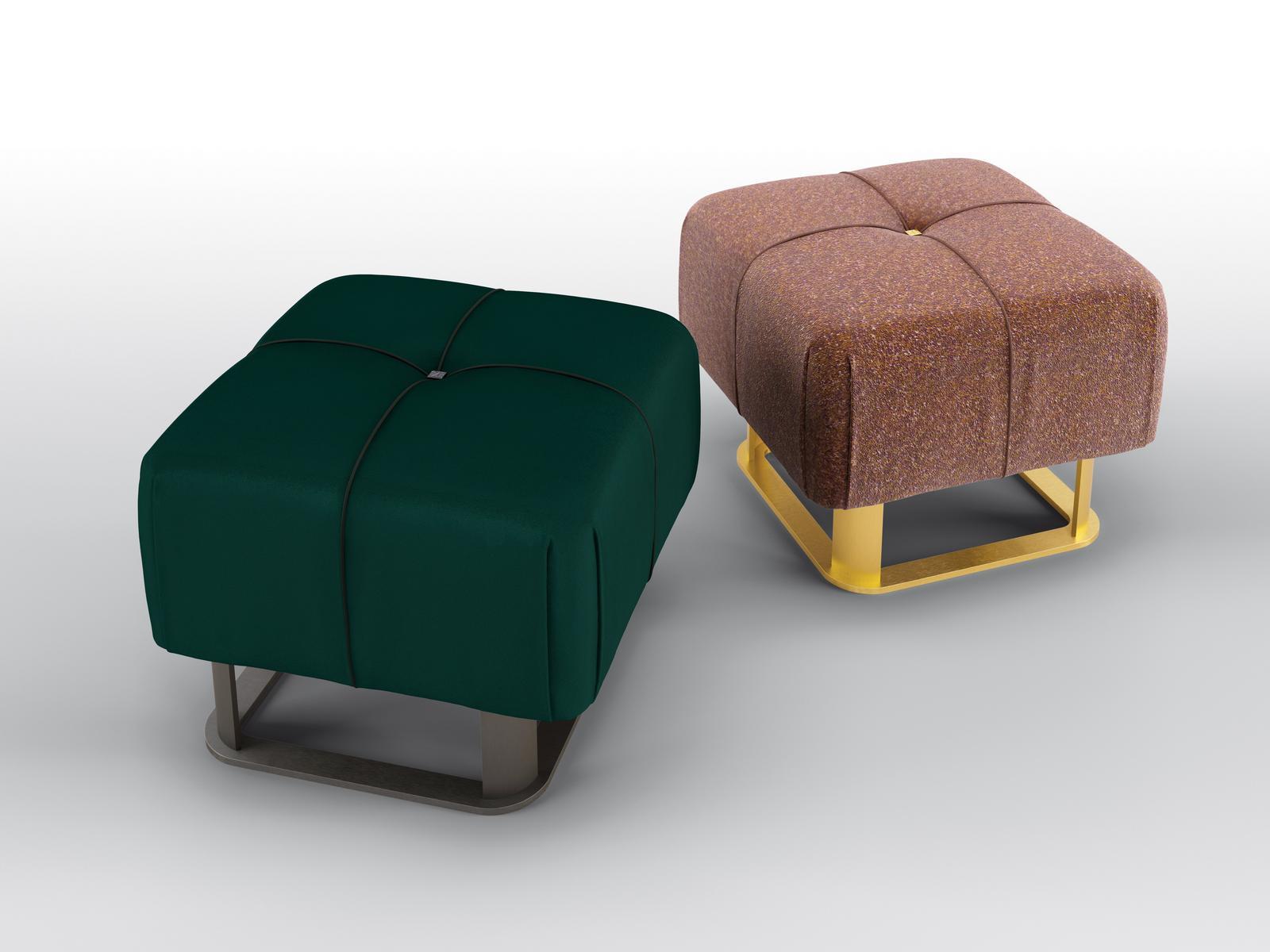 Square velvet pouf | Belle by Bruno Zampa