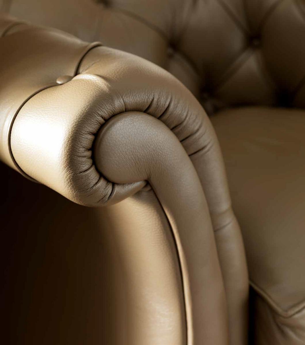 Tufted upholstered leather armchair | Pascal by Corte Zari