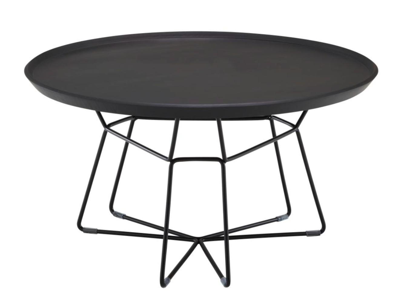 Low round steel and wood coffee table | Falda by Ligne Roset