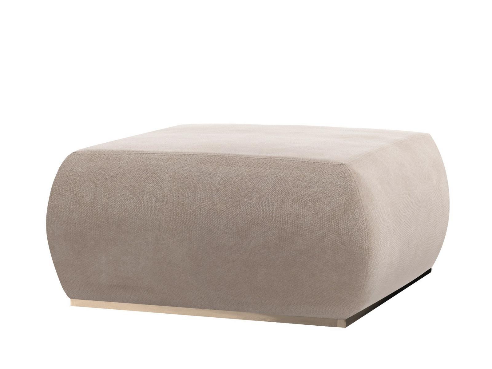 Upholstered leather pouf | Keraz by Capital Collection