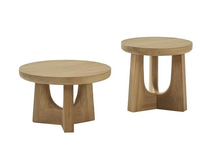 Round wooden coffee table | Nara by Poliform